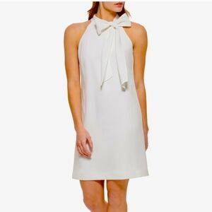 Vince Camuto Women's Bow-Neck Halter Dress, White, 14, NWT